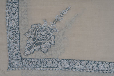 Frost Pearl Rumal — Sozni Hand Embroidered