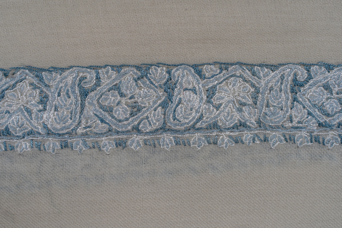 Frost Pearl Rumal — Sozni Hand Embroidered