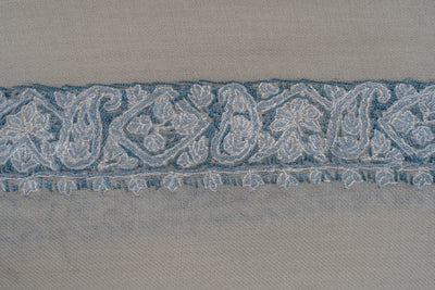 Frost Pearl Rumal — Sozni Hand Embroidered