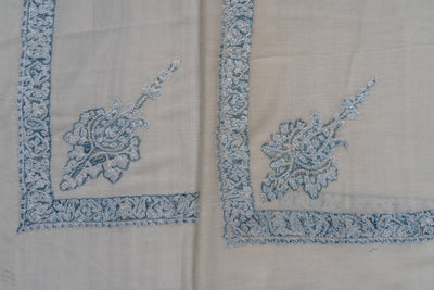 Frost Pearl Rumal — Sozni Hand Embroidered