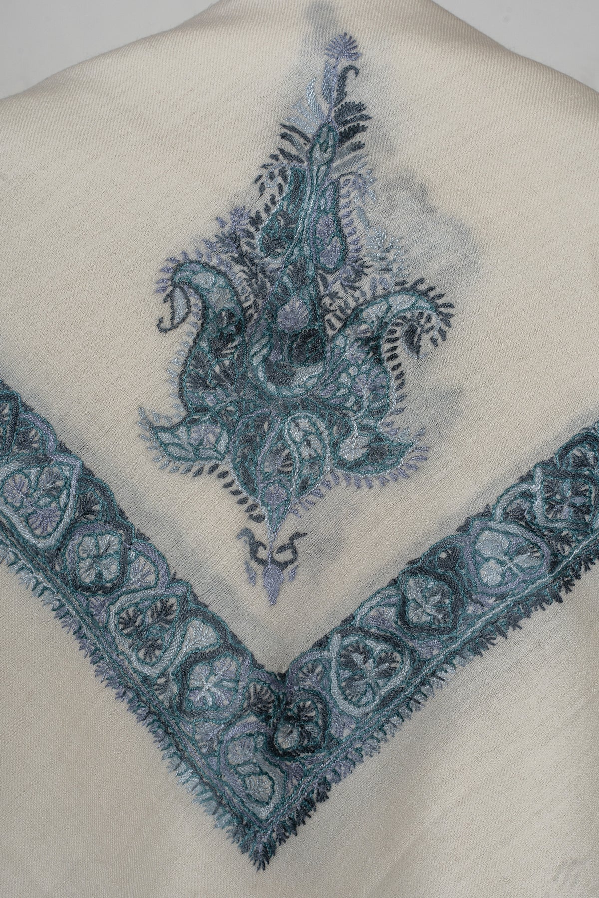 Emerald Mist Rumal — Sozni Hand Embroidered