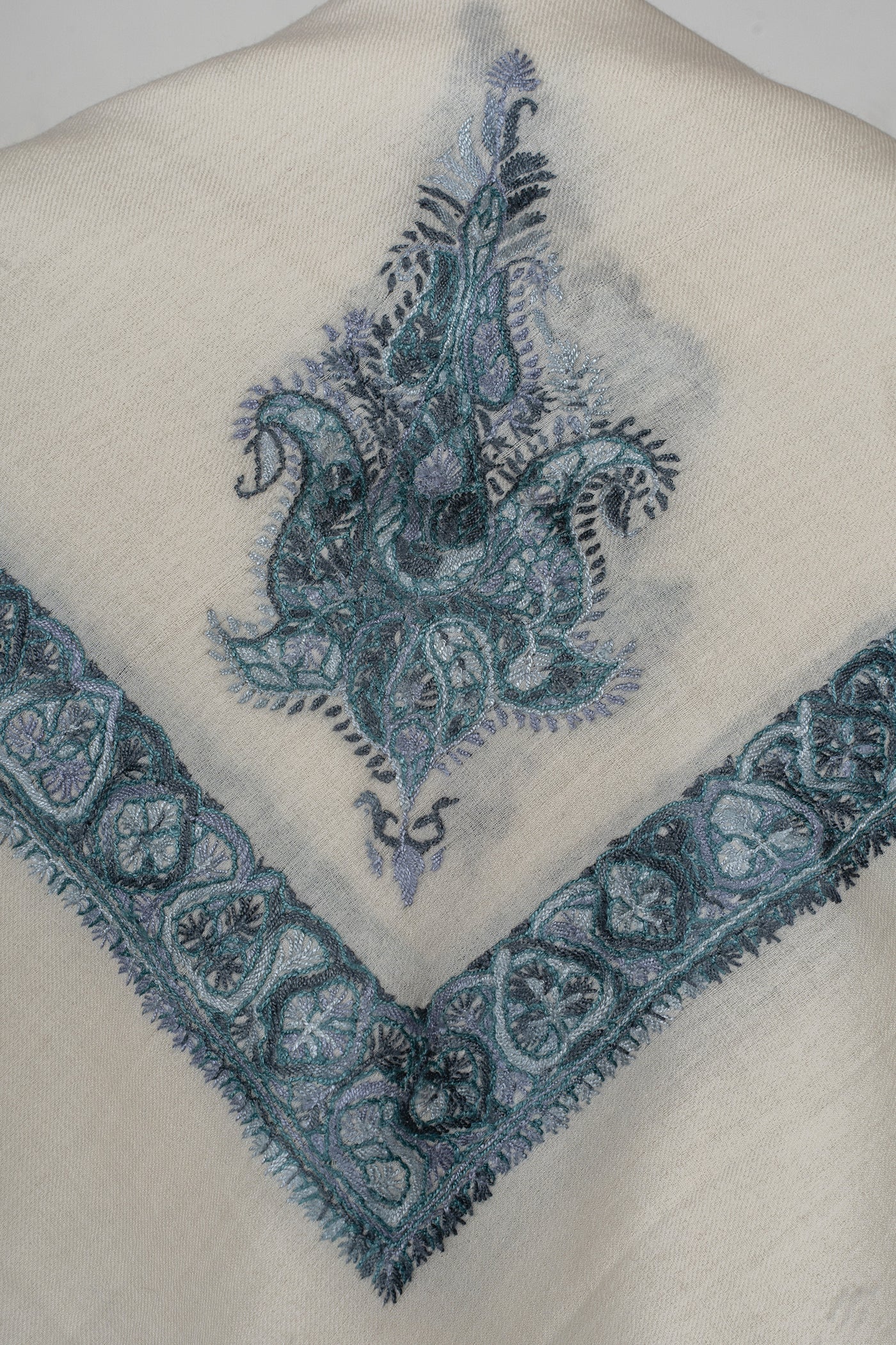Emerald Mist Rumal — Sozni Hand Embroidered