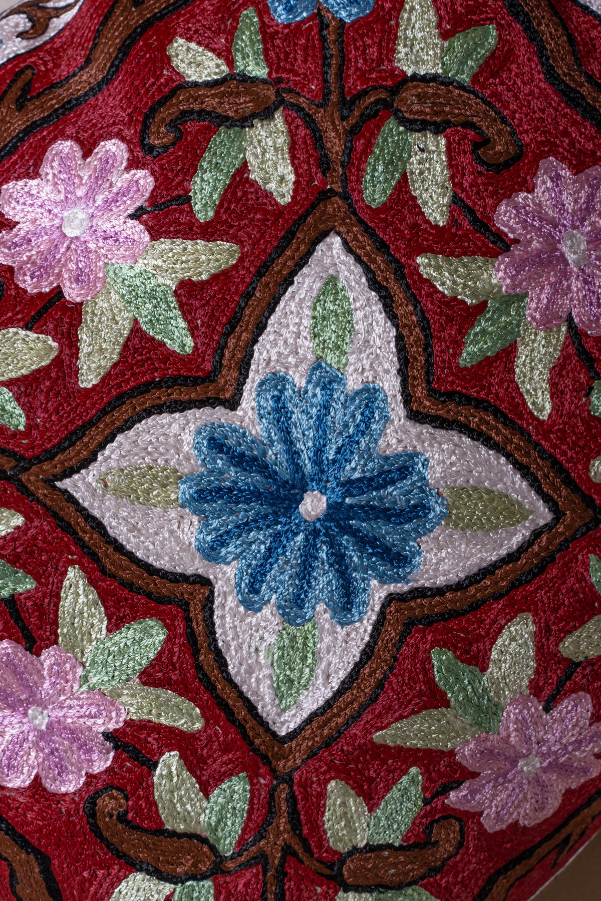 Set of 3 & 5 – 16” Hand-Embroidered Cushion Covers