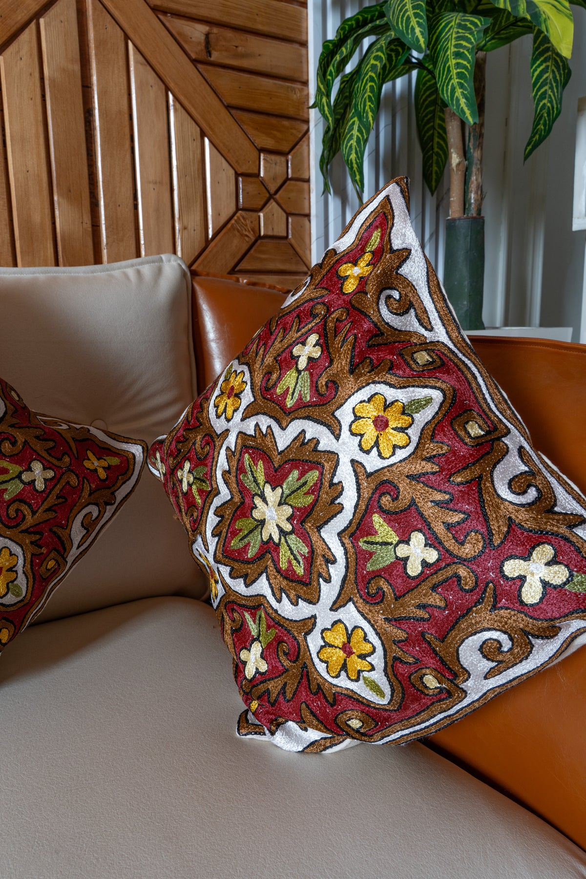 Set of 2, 3 & 5 – 16” Hand-Embroidered Cushion Covers