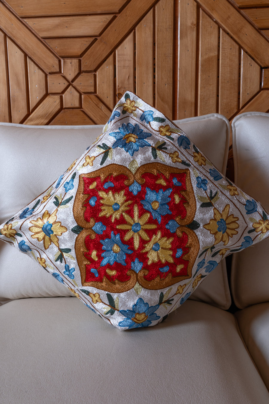Set of 3 – 16” Hand-Embroidered Cushion Covers
