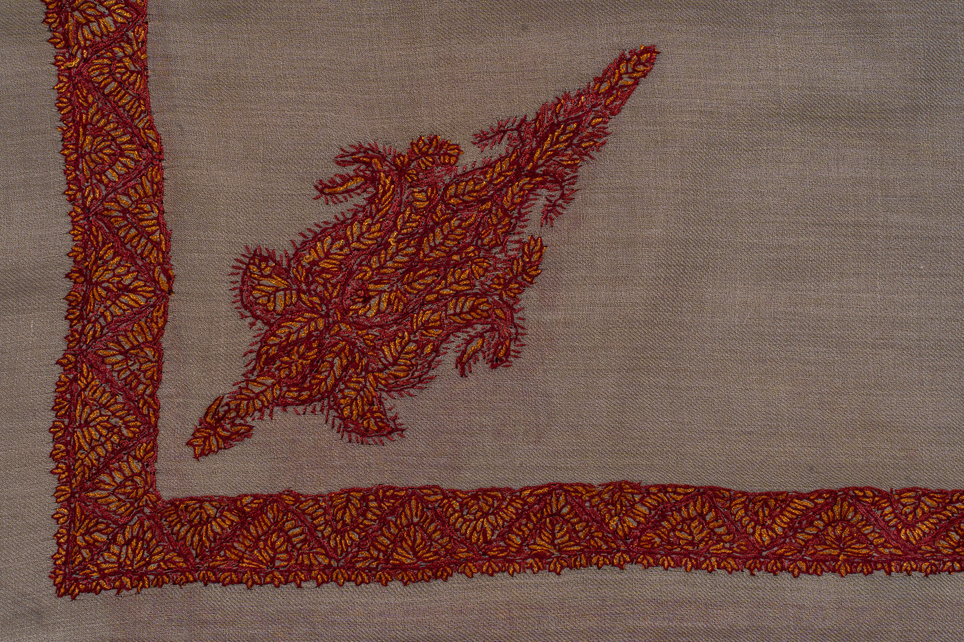 Earth Ember Rumal — Sozni Hand Embroidered