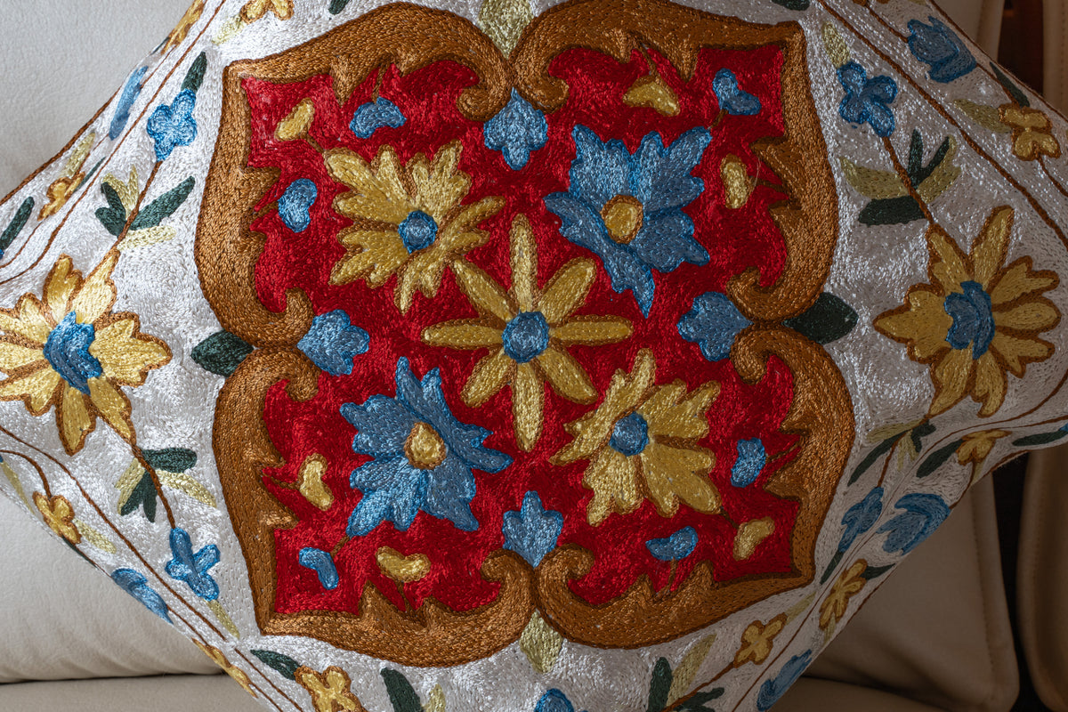 Set of 3 – 16” Hand-Embroidered Cushion Covers