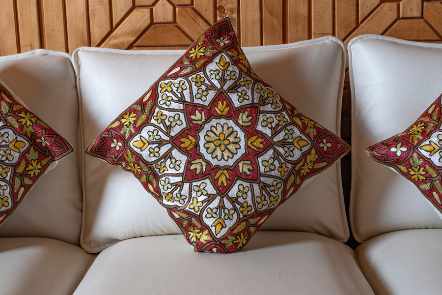 Set of 3 – 16” Hand-Embroidered Cushion Covers