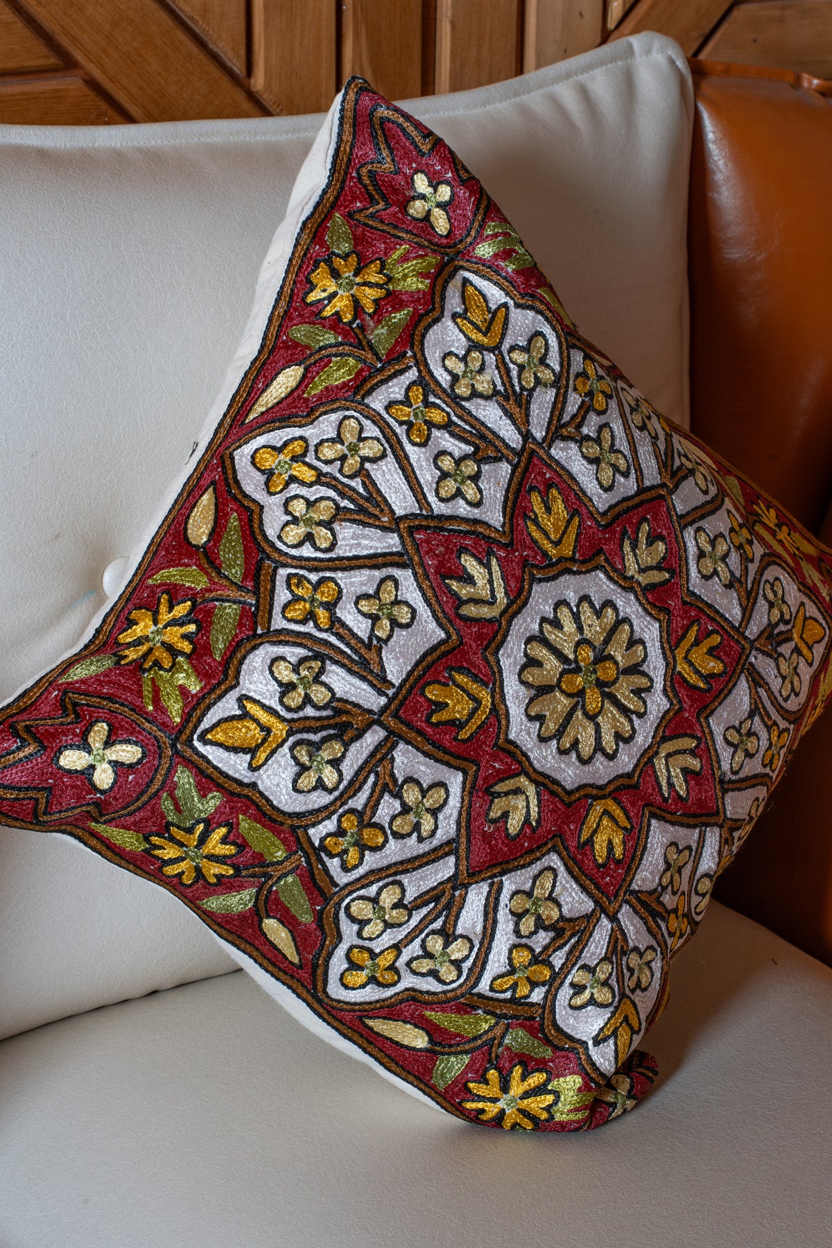 Set of 3 – 16” Hand-Embroidered Cushion Covers
