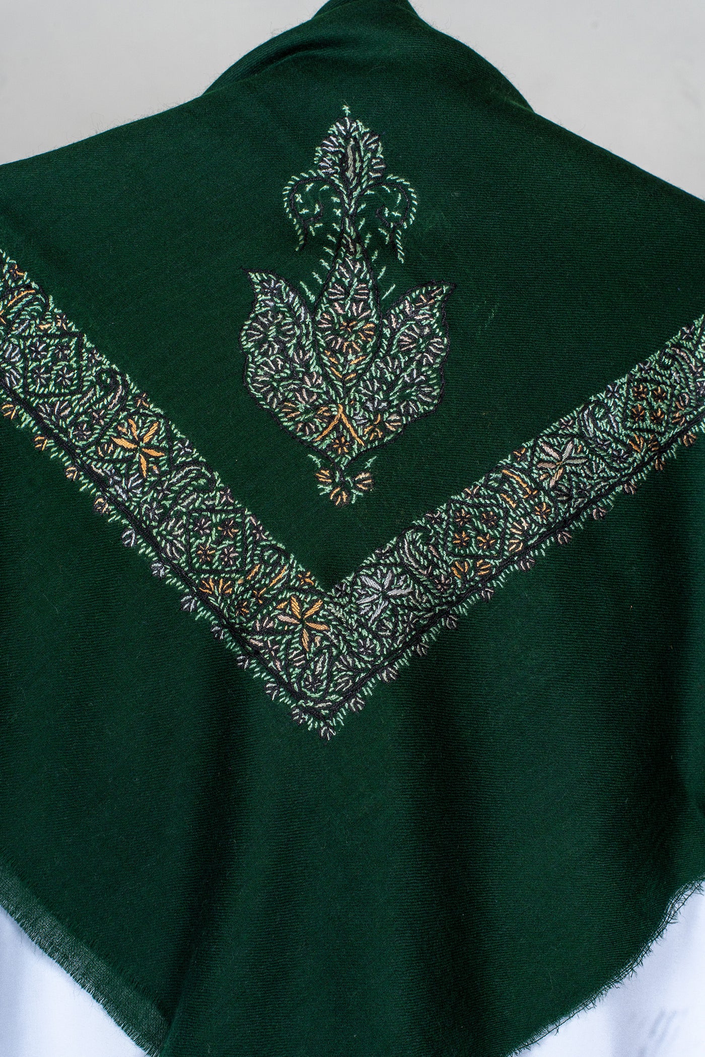 Emerald Grove Rumal — Sozni Hand Embroidered