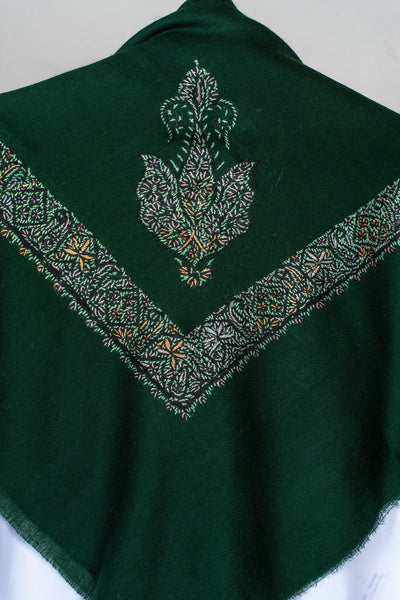 Emerald Grove Rumal — Sozni Hand Embroidered