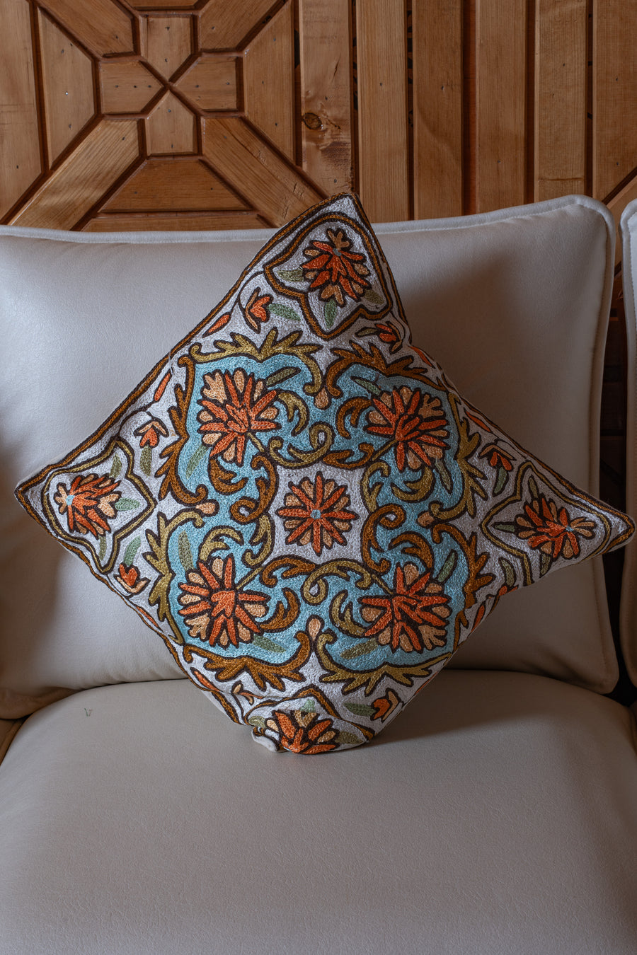 Set of 5 – 16” Hand-Embroidered Cushion Covers