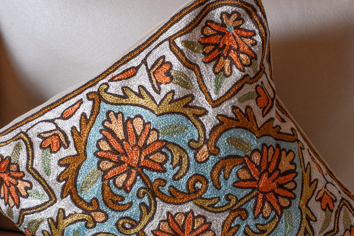 Set of 5 – 16” Hand-Embroidered Cushion Covers