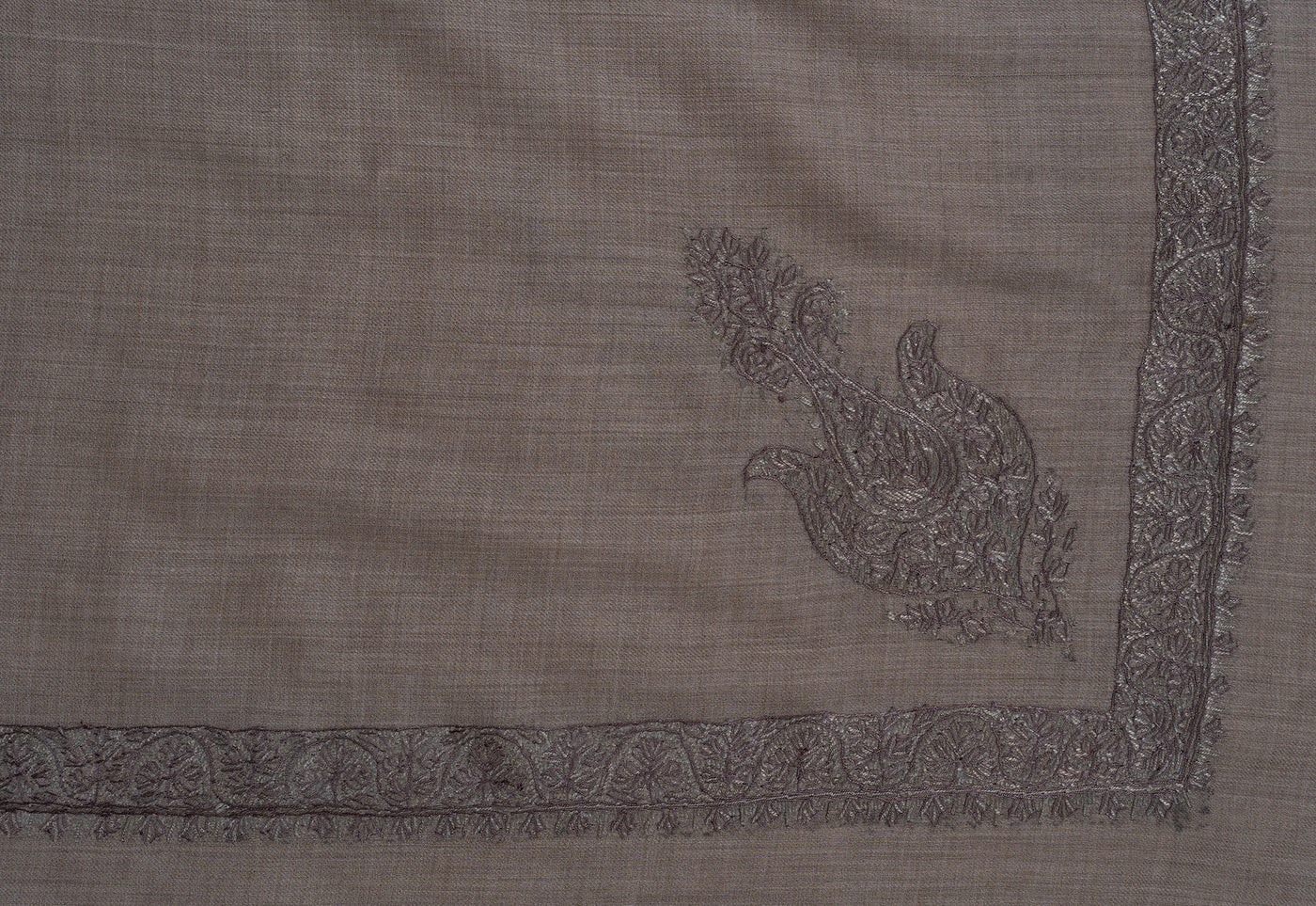 Stone Umber Rumal — Sozni Hand Embroidered