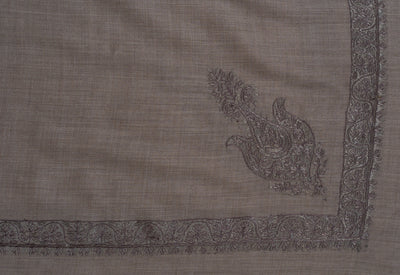 Stone Umber Rumal — Sozni Hand Embroidered