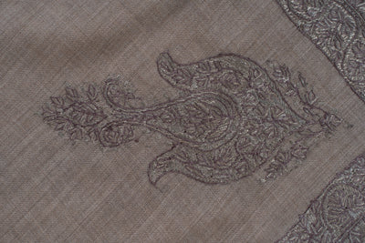 Stone Umber Rumal — Sozni Hand Embroidered