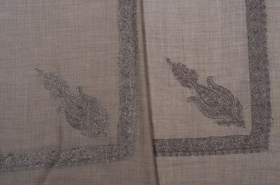 Stone Umber Rumal — Sozni Hand Embroidered