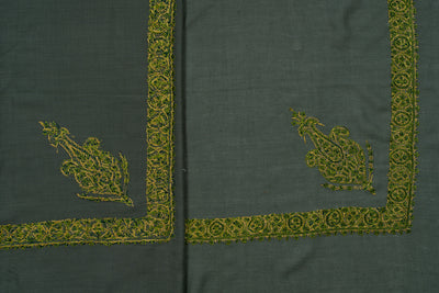 Olive Gold Rumal — Sozni Hand Embroidered