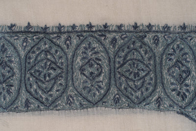 Ivory Slate Rumal — Sozni Hand Embroidered