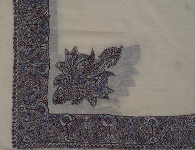 Ivory Plum Rumal — Sozni Hand Embroidered