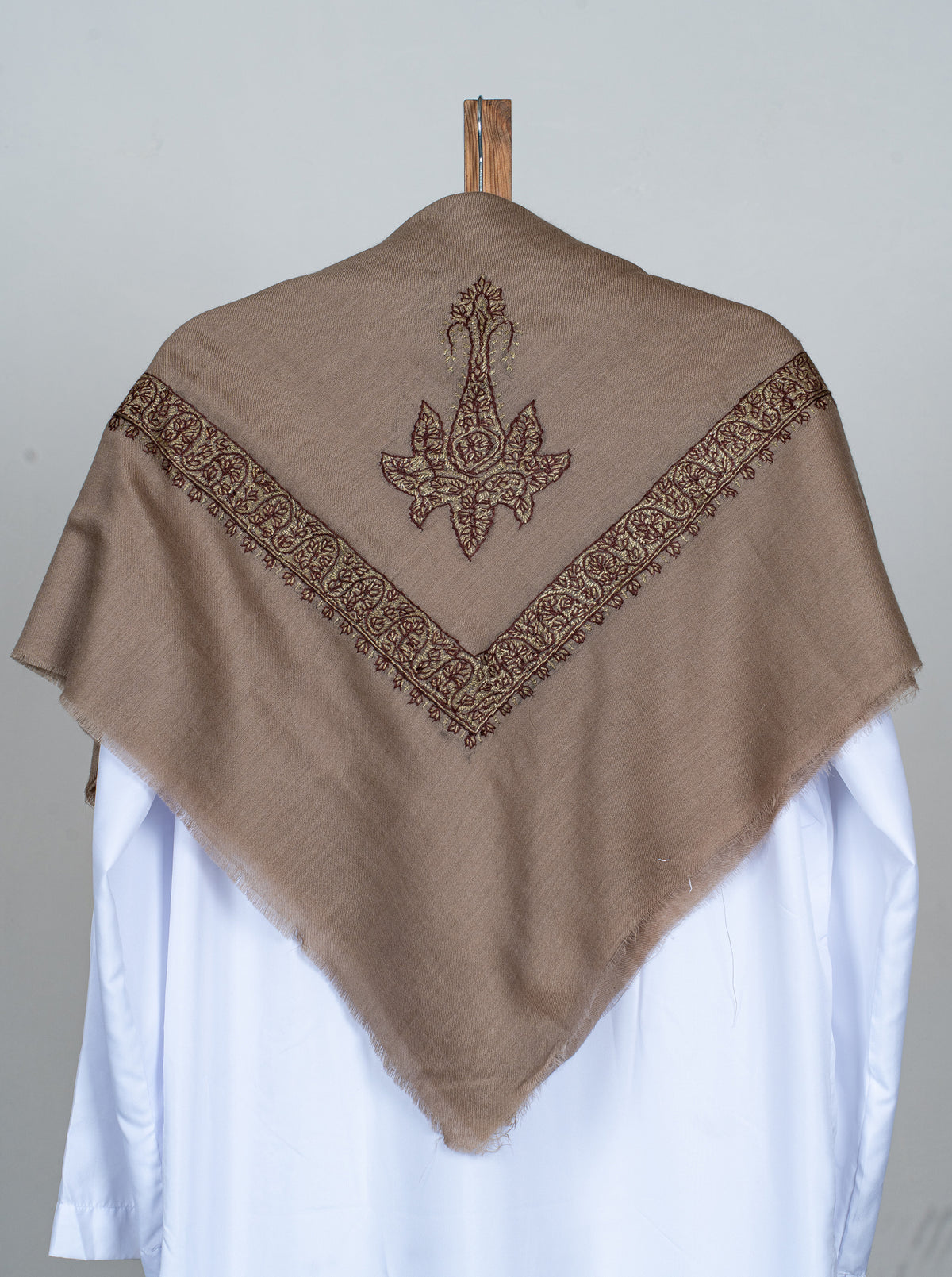 Bronze Garnet Rumal — Sozni Hand Embroidered