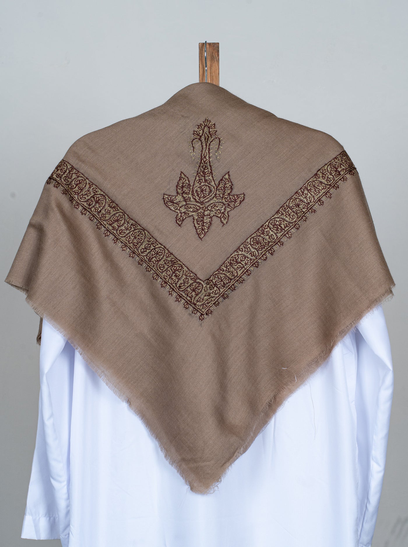 Bronze Garnet Rumal — Sozni Hand Embroidered