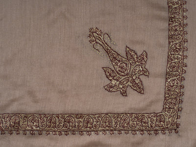 Bronze Garnet Rumal — Sozni Hand Embroidered