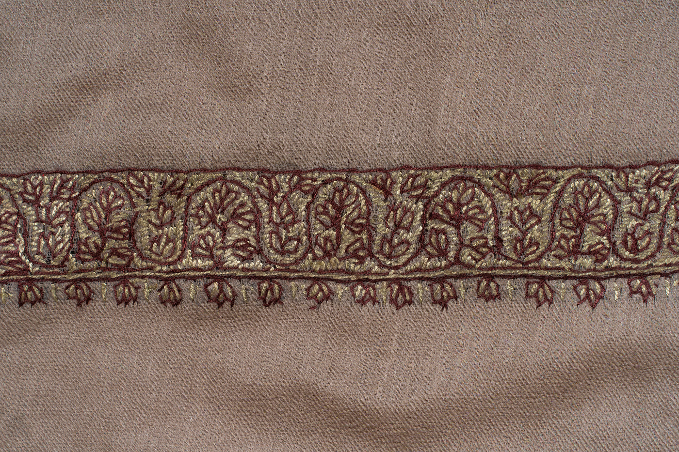 Bronze Garnet Rumal — Sozni Hand Embroidered