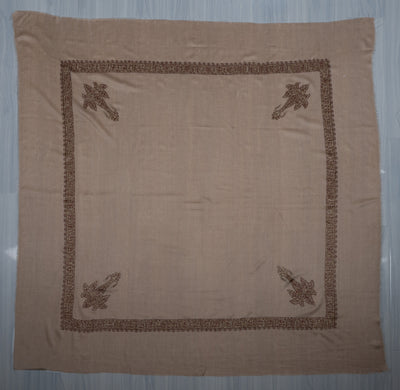 Bronze Garnet Rumal — Sozni Hand Embroidered