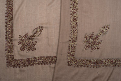 Bronze Garnet Rumal — Sozni Hand Embroidered