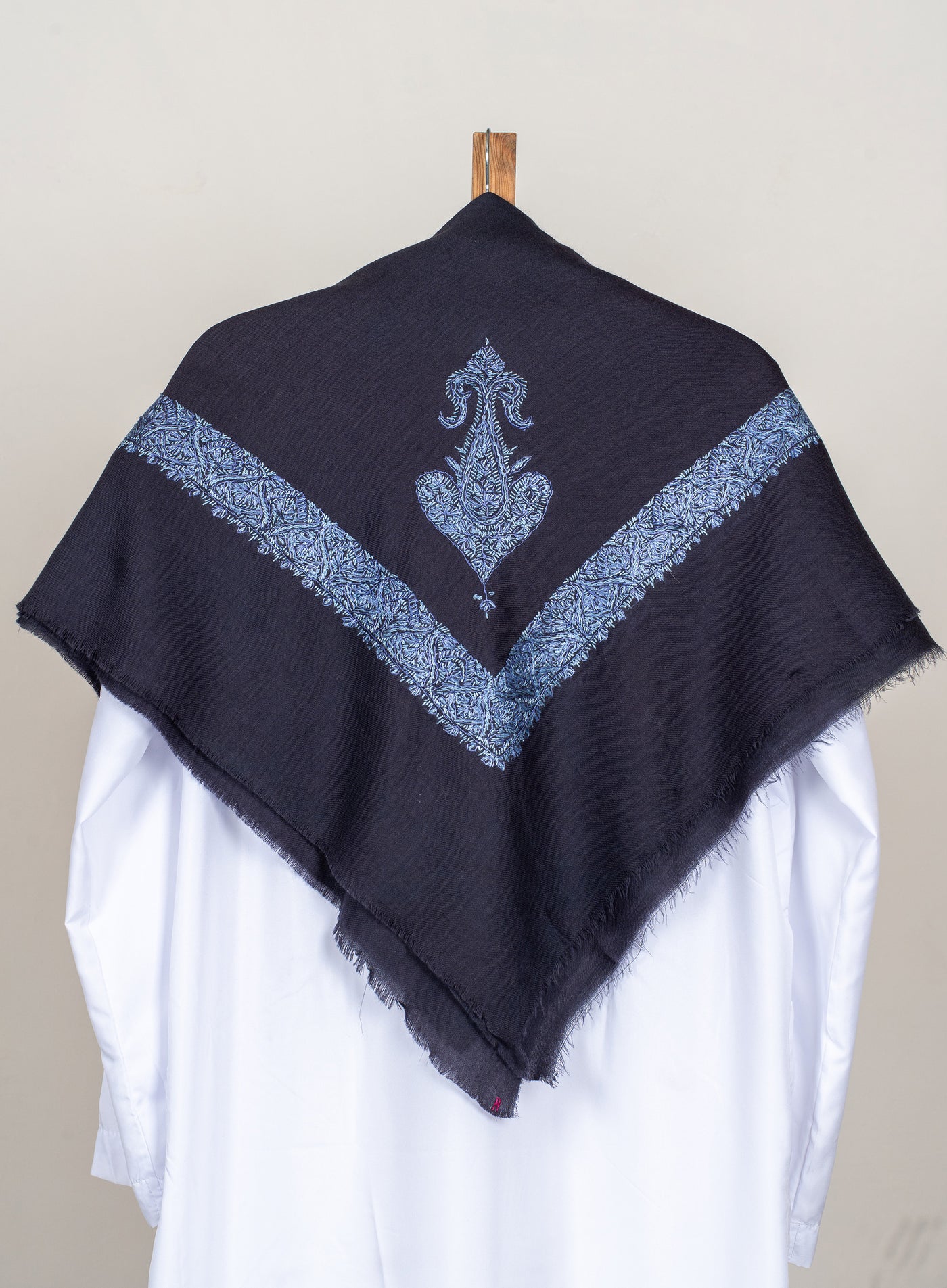 Midnight Azure Rumal — Sozni Hand Embroidered