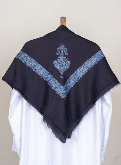 Midnight Azure Rumal — Sozni Hand Embroidered