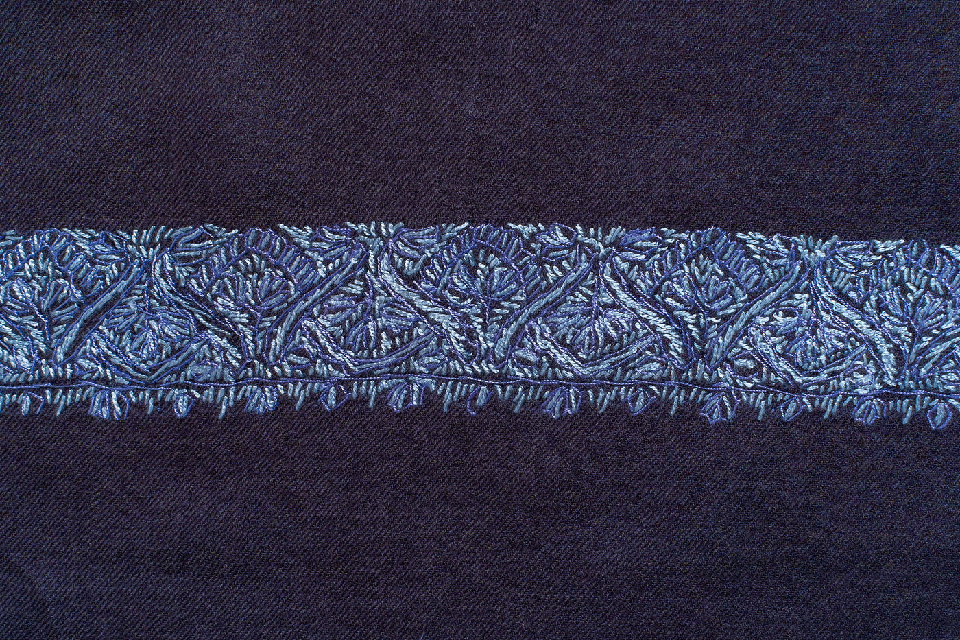 Midnight Azure Rumal — Sozni Hand Embroidered