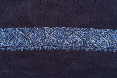 Midnight Azure Rumal — Sozni Hand Embroidered