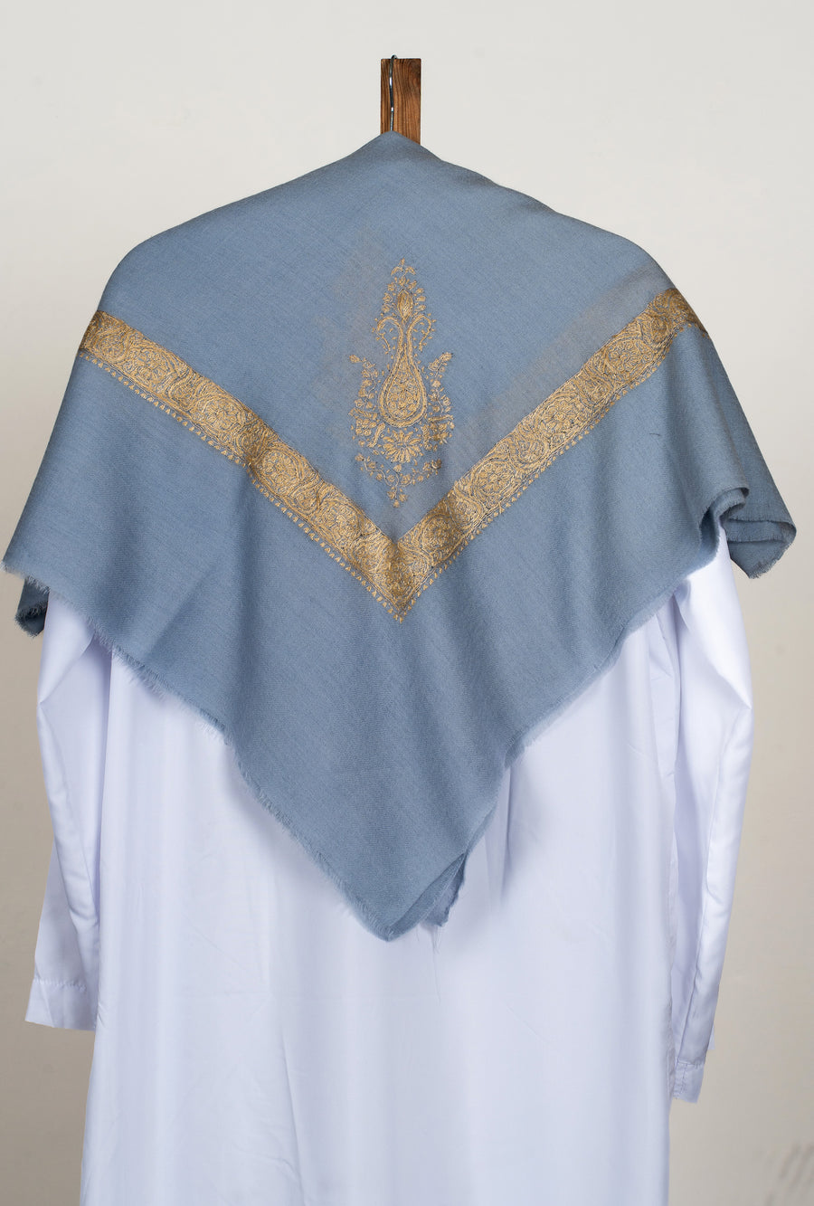 Sky Gold Rumal — Sozni Hand Embroidered