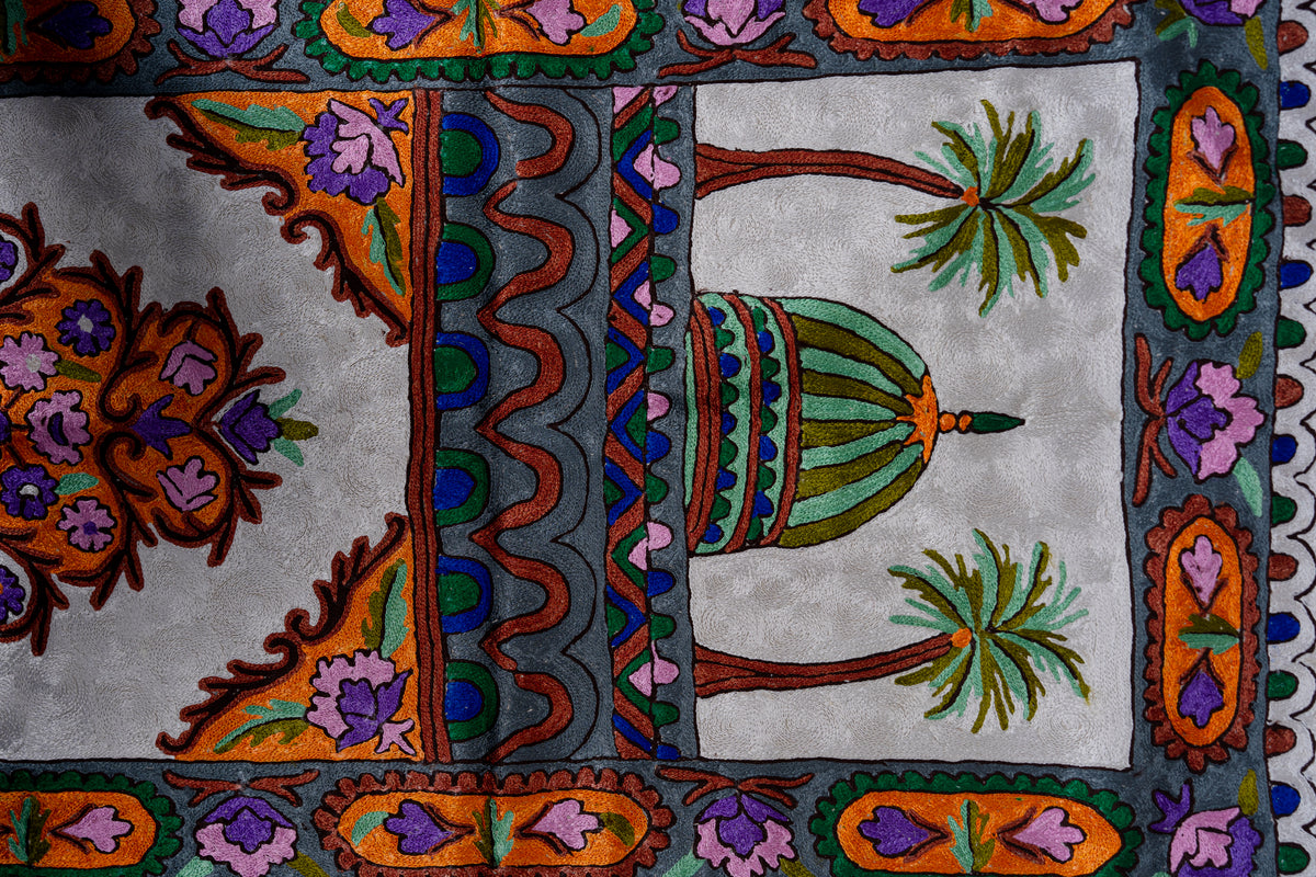 Chandni Bagh Hand-Embroidered Chain Stitch Jainimaz (Prayer Mat)