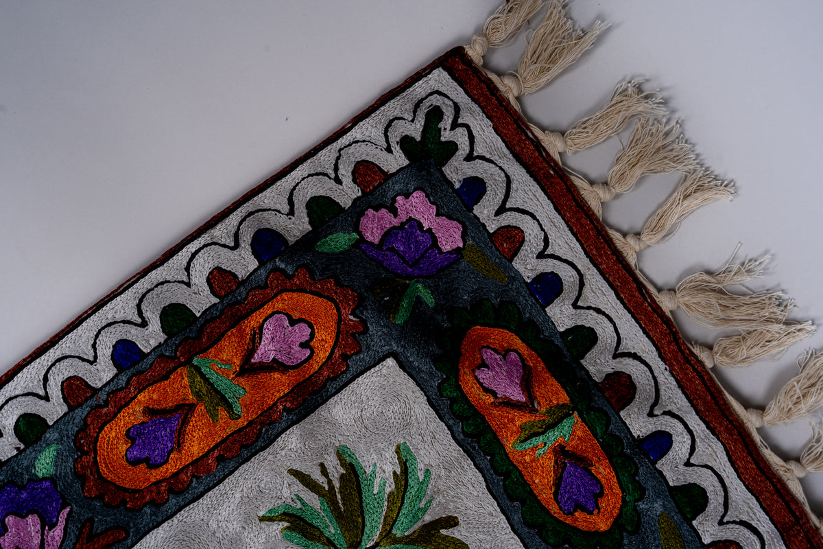 Chandni Bagh Hand-Embroidered Chain Stitch Jainimaz (Prayer Mat)