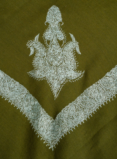 Olive Mist Rumal — Sozni Hand Embroidered