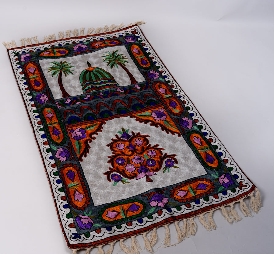 Chandni Bagh Hand-Embroidered Chain Stitch Jainimaz (Prayer Mat)