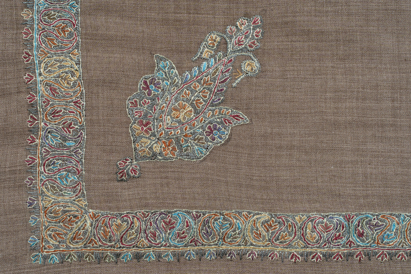 Hazel Bloom Rumal — Sozni Hand Embroidered