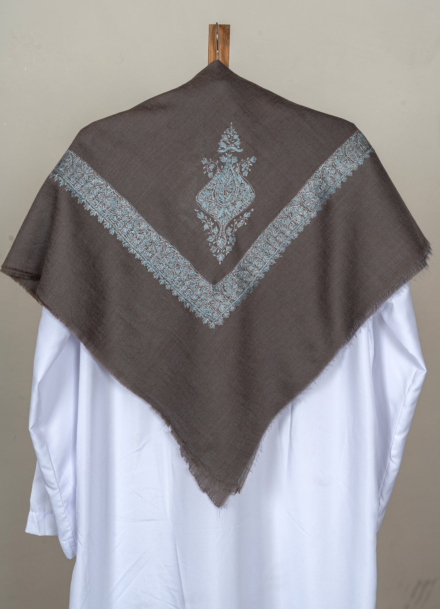 Slate Blue Rumal — Sozni Hand Embroidered