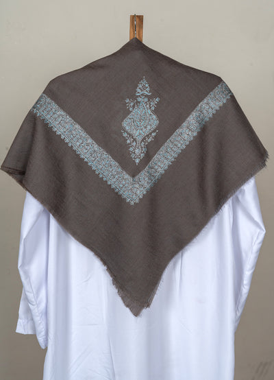 Slate Blue Rumal — Sozni Hand Embroidered