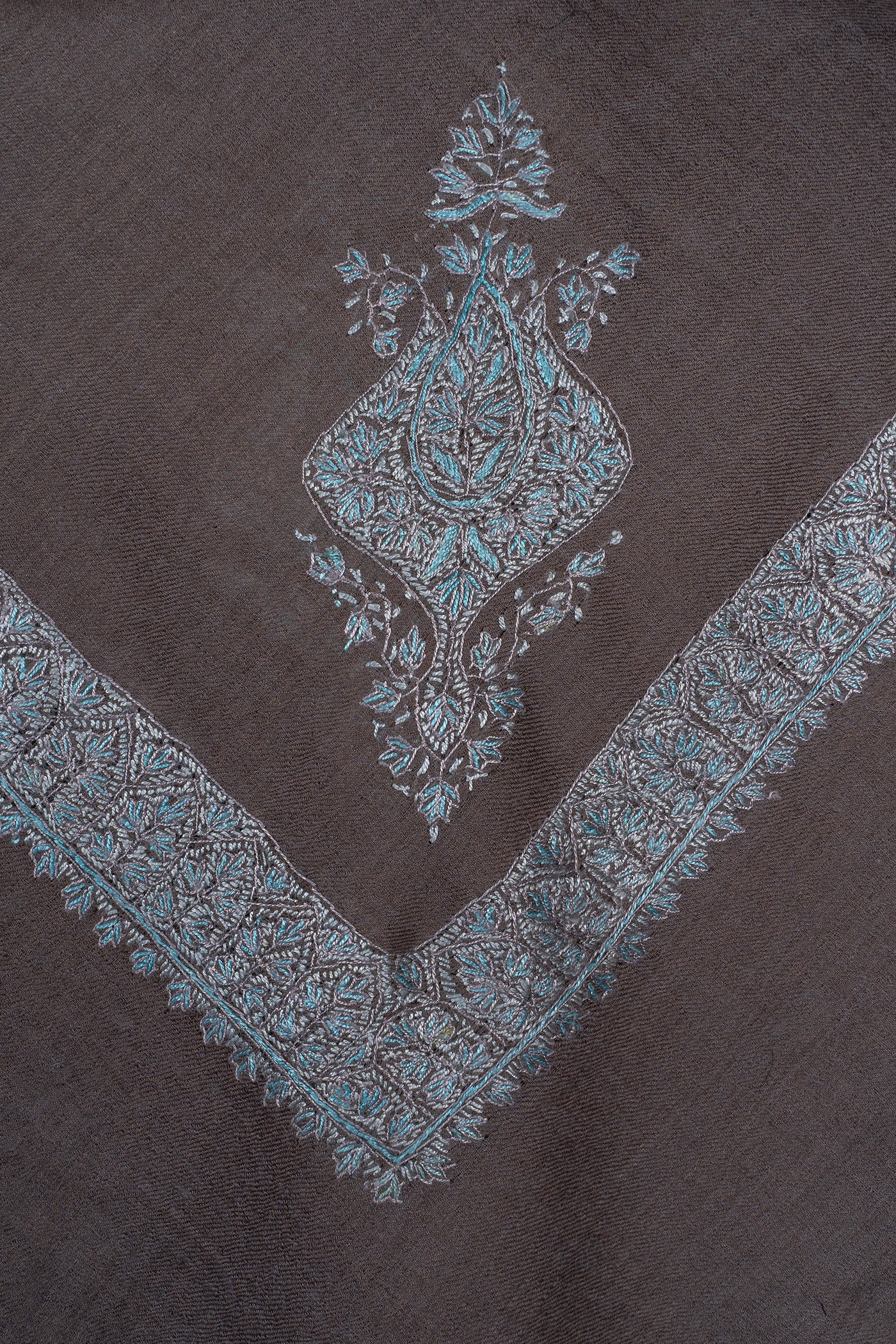 Slate Blue Rumal — Sozni Hand Embroidered
