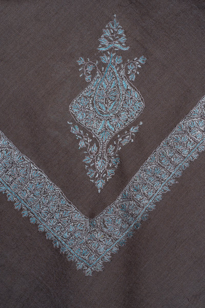 Slate Blue Rumal — Sozni Hand Embroidered