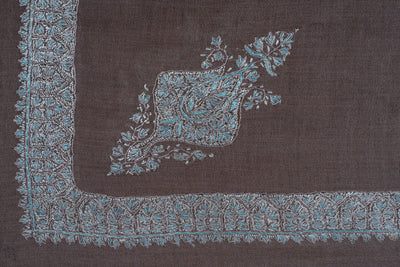 Slate Blue Rumal — Sozni Hand Embroidered