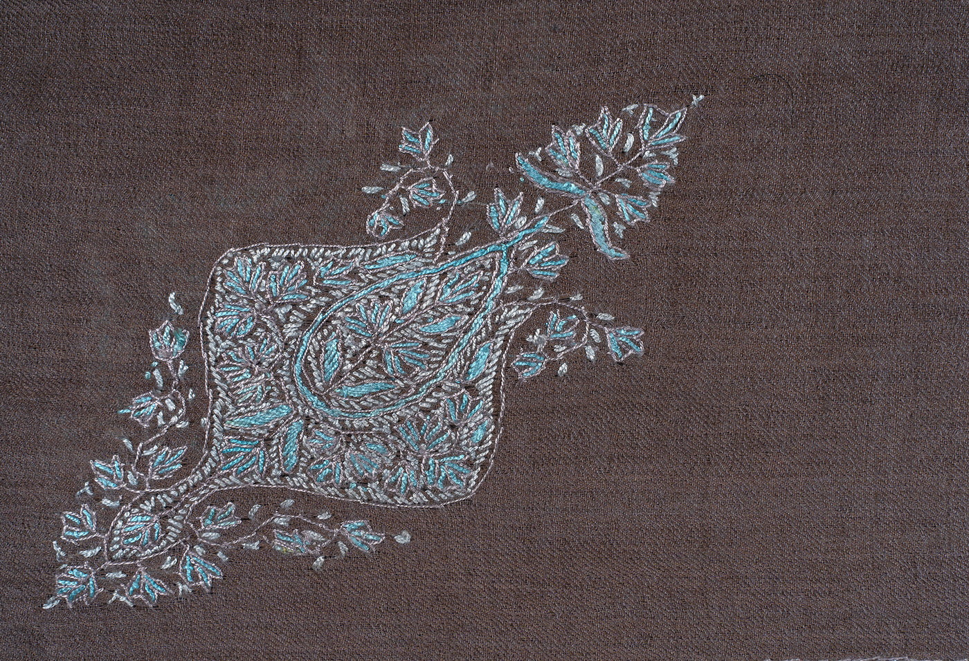 Slate Blue Rumal — Sozni Hand Embroidered