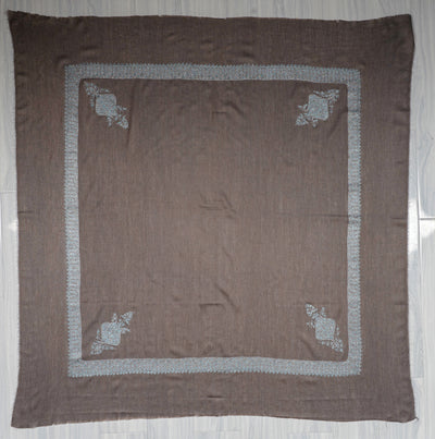 Slate Blue Rumal — Sozni Hand Embroidered