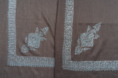 Slate Blue Rumal — Sozni Hand Embroidered