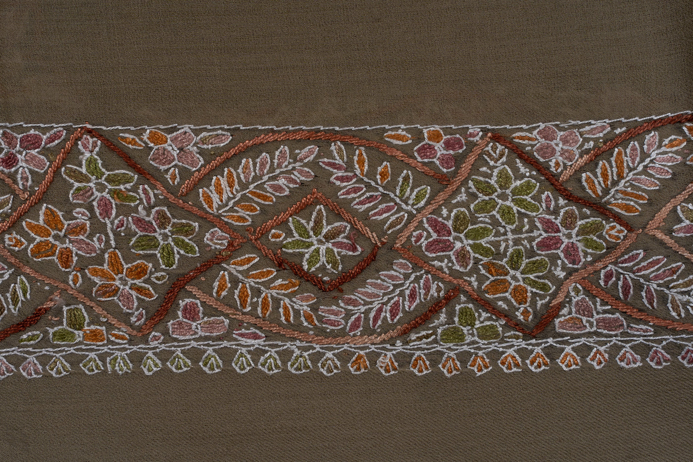 Earth Garden Rumal — Sozni Hand Embroidered