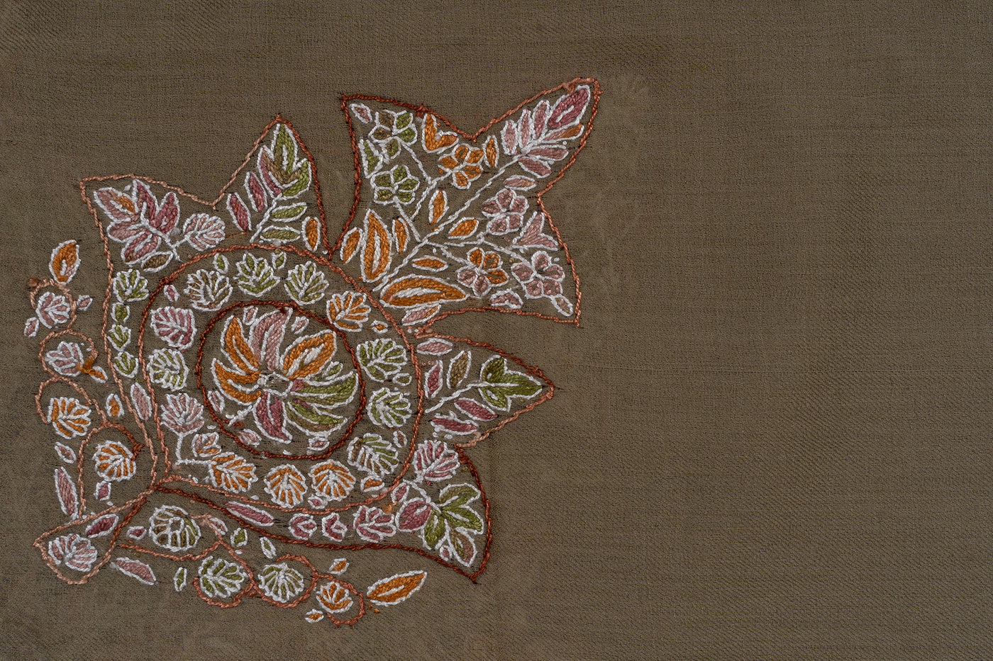 Earth Garden Rumal — Sozni Hand Embroidered
